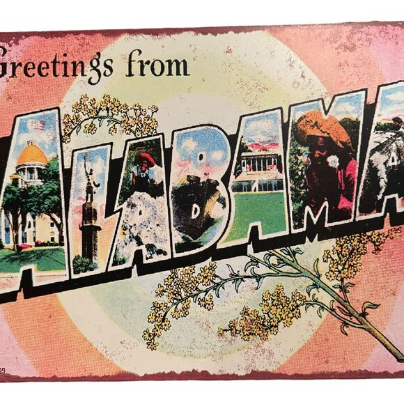 Vintage Look Metal Sign Greetings from Alabama 14x10 Indoor Outdoor - Picture 2 of 4
